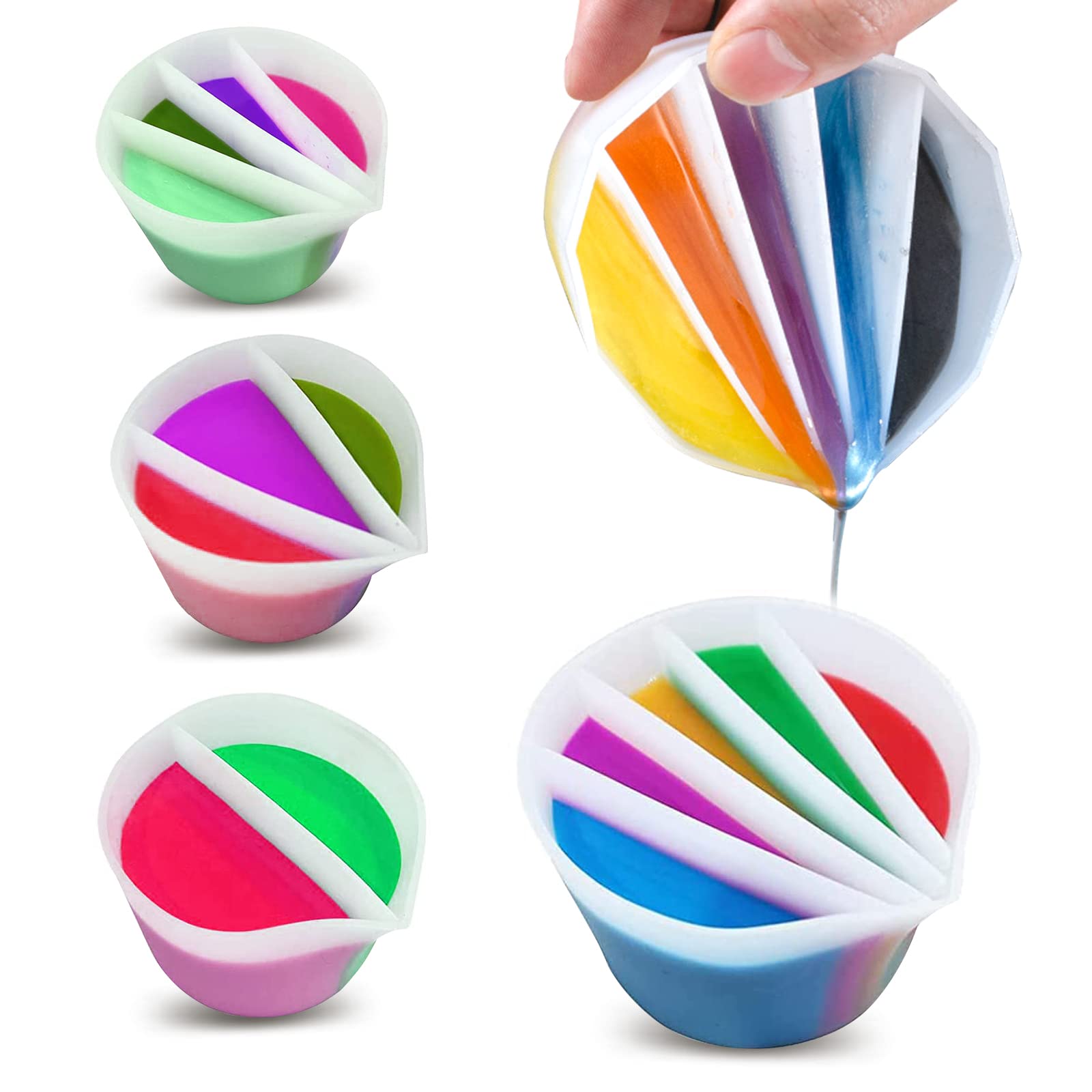 Resin Art Pouring - Copo dividido para derramamento de tinta,