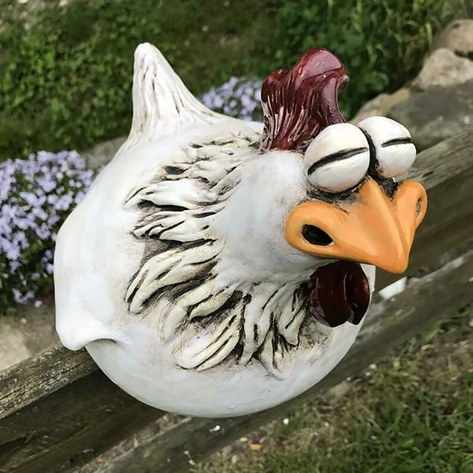Engraçado galinha cerca decora - Resin Art Sculptures avaliação e preço